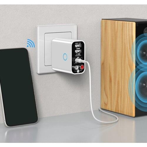 Wireless Adapter Bluetooth-compatible 5.0 Receiver Transmitter Play USB Fast Charger For Headphone TV IR APP Control EU/US Plug