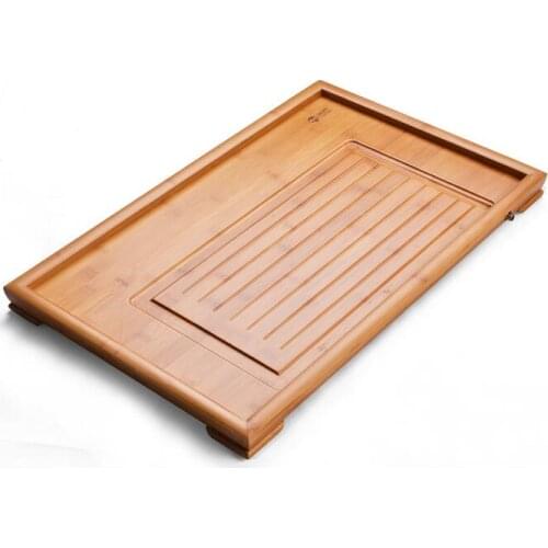 Tea set, bamboo tea tray, bamboo plate drainage tea table extra large tea saucer