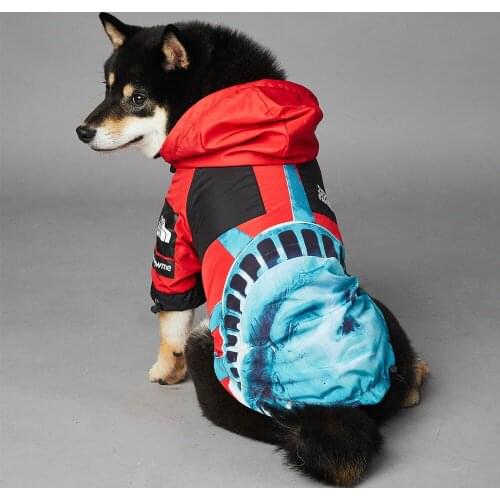 Designer Dog Clothes Waterproof Raincoat for Dogs Fashion Print Retro Dog Jacket Puppy Clothing Hoodies Coat 2021 New Autumn