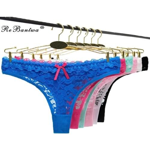 Femme Tangas Women Sexy G-strings Bikini Thongs Ladies Cotton Panties 2020 New Lingerie for Women Lace g string T words pants