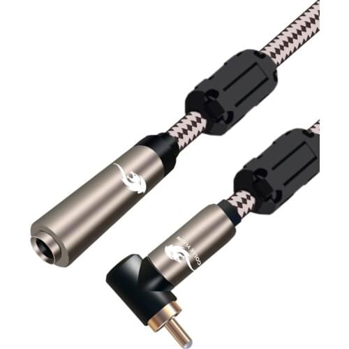 Hifi Angle RCA Cable RCA Male to MONO 6.35mm 1/4" TS Female for Microphone Guitar Mixing Console Gold Plating Cable 1M 2M 3M 5M