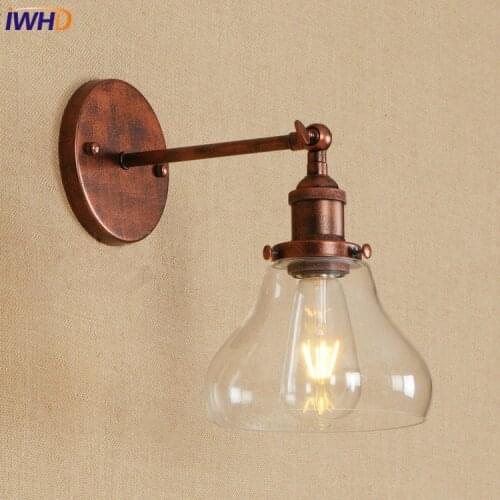 IWHD Retro Edison LED Wall Lamp Glass Adjsutable Fixtures Home Lighting RH Wandlamp Vintage Wall Light Applique Murale Luminaire