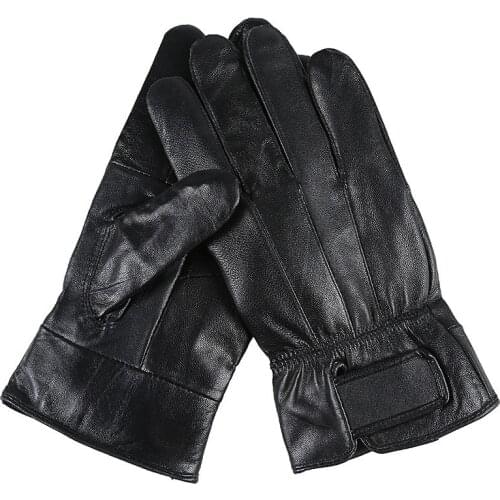 Men Genuine Sheepskin Leather Gloves Windproof Thermal Warm Sheepskin Leahter Gloves Winter Warm Mittens for Men