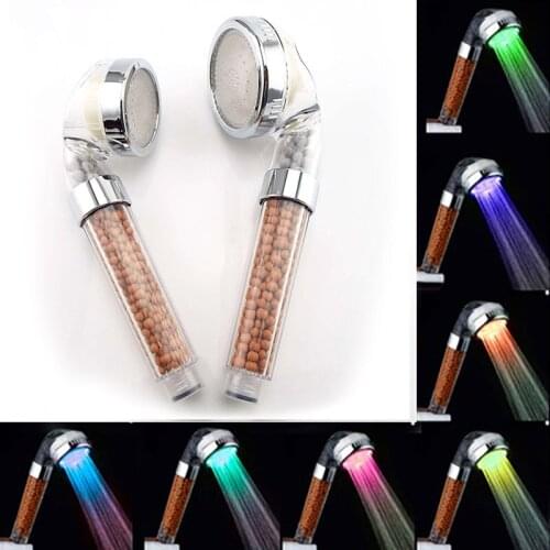 Shower Head Bath Modern 7 Colors LED RGB Light Showerhead High Pressure SPA Water Saving Bathroom Accessories Fixtures