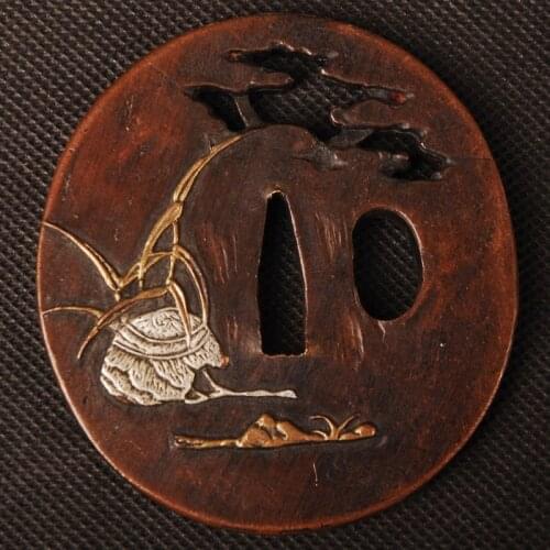 New Special Gold & Silver High-grade Brass Tsuba Hand Guard for Japanese Sword Samurai Katana or Wakizashi Nice Sword Fitting