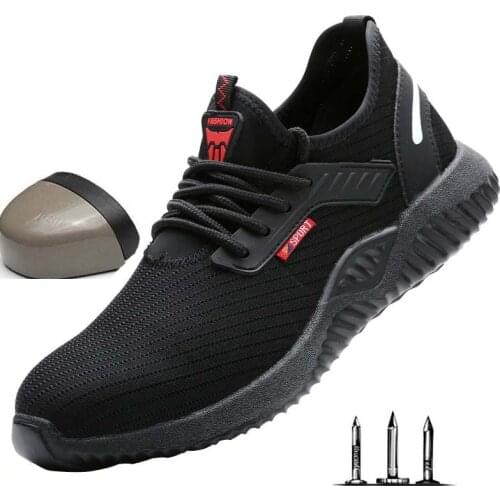 2019 New Indestructible Steel Toe Soft Work Boots Anti-smashing Anti-piercing Safety Shoes Unisex Breathable Mesh Casual Sneaker