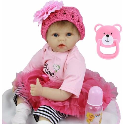 NPK 22inch 55cm Silicone Reborn Dolls Lifelike Baby Doll girl bebes reborn Fashion Doll Christmas Gift New Year Gift