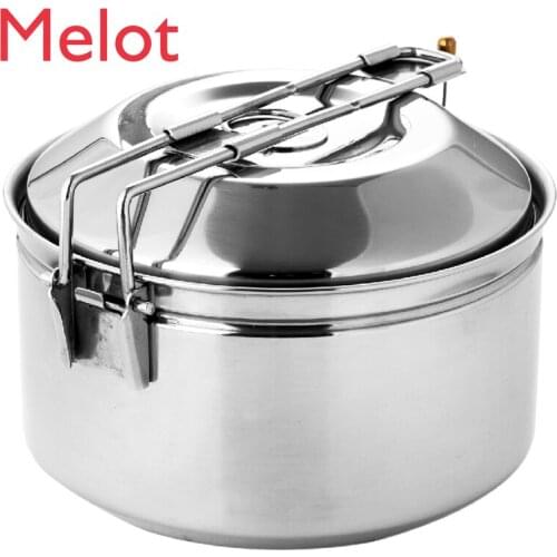 Outdoor Camping Portable Pot Set Supplies Stainless Steel Single Pot Kettle Camping Cookware Stove Set Combination Full Set