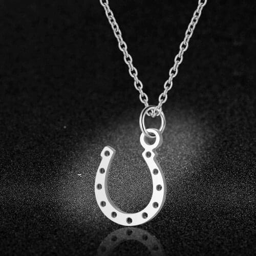 AAAAA Quality 100% Stainless Steel Lucky Horseshoe Charm Necklace for Women Wholesale Super Fashion Charm Jewelry
