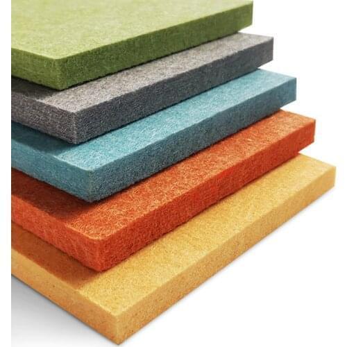 E0 Grade Polyester Panel Acoustic Ceiling Wall Board Sound-absorbing 600x600x12mm 8pcs Studio Piano Hall Theatre KTV