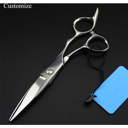 Customize professional Japan 440c Willow 6 inch hair scissors barber hair cutting scissor makeup shears hairdressing scissors