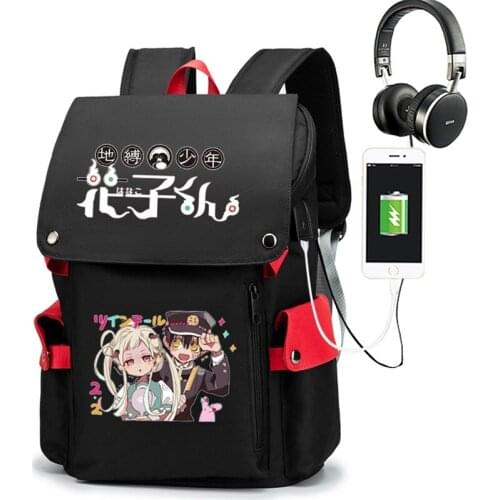 New Toilet-bound Jibaku Shounen Hanako-kun Backpack laptop bag Men Travel bags USB Oxford Backpack schoolbag Cosplay Boys Girls