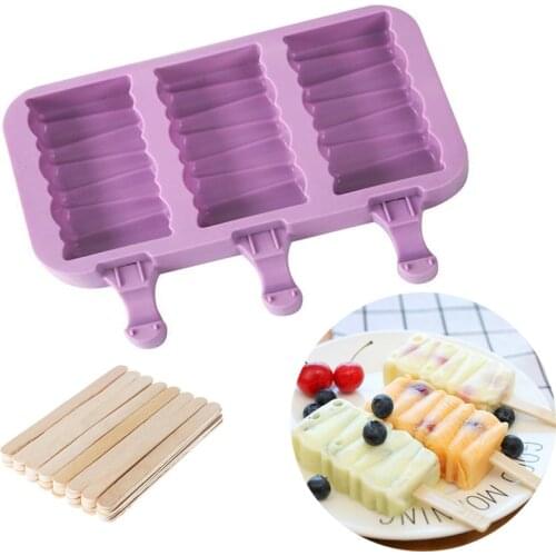 Building Blocks Silicone Ice Cream Mold Popsicle Molds with Lid DIY Homemade Ice Lolly Mold Ice Cream Popsicle Ice Pop Maker