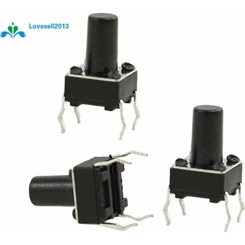 20Pcs Tactile Push Button Switch Tact Switch 6X6X10mm 4-pin DIP 100% New Origin
