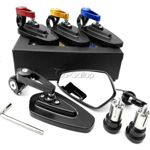 1 Set 7/8" 22mm Universal Motorcycle Motorbike Aluminum Rear View Handle Bar End Side Rearview Mirrors Street Sport Bike
