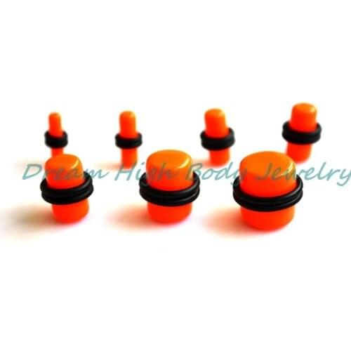 Orange color Ear Plug 3-12mm Ear Expander piercing Flesh Tunnel Neon Color Popular Body Jewelry Cool Earring Mens UV Acrylic