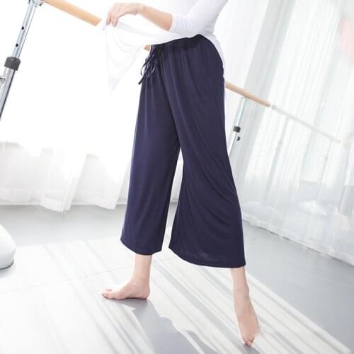 Dance pants women lyrical pants ballet capris dance class pants lyrical dance clothing wide capris pants practice dance wear