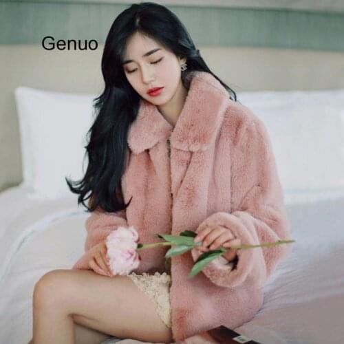Faux Fur Coat Women Imitation Rabbit Hair Lap Top Student Loose Plush Faux Fur Coat 2020 Autumn And Winter New Outwear