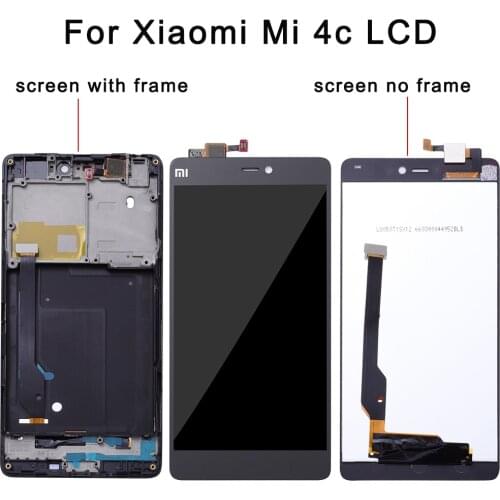 100% Tested Working LCD Display Touch Screen Digitizer Assembly with Frame For Xiaomi Mi4c Mi 4c M4c Phone Replace Parts