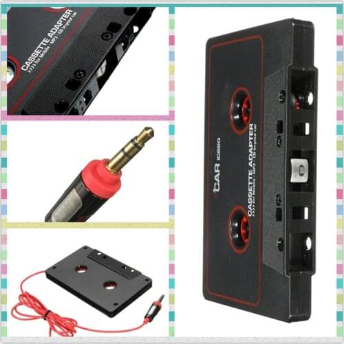 110cm Universal Audio Tape Adapter 3.5mm Jack Plug Black Car Stereo Audio Cassette Adapter For Phone MP3 CD Player