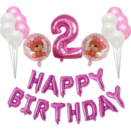 16pcs/lot teddy bear Foil Balloons Hot Cartoon bear Globos Birthday Party Decorations Kids toys baby 12 3 birthday foil balloon