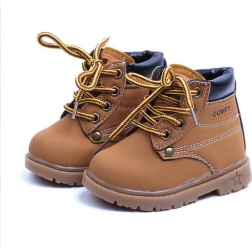 2021 Winter Childrens Boots Girls Boys Plush Martin Boots Casual Warm Ankle Shoes Kids Fashion Sneakers Baby Snow Boots