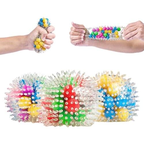 3 Pcs Pressure Release Burr Ball Toy Squeeze Ball Relief Decompression Ball Children Adult Seven-Color Beads Tricky Vent Ball