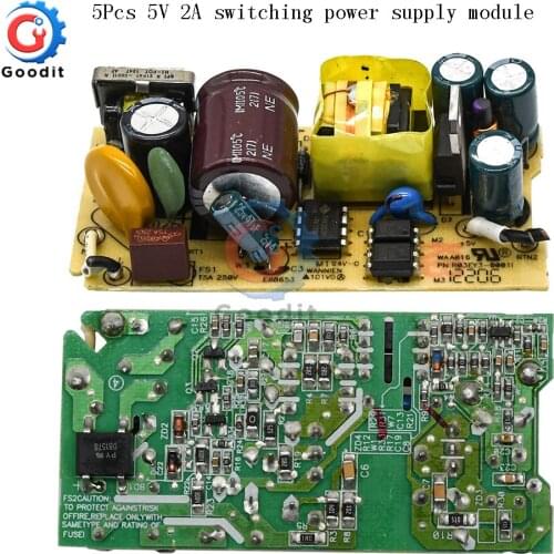 5Pcs AC-DC AC 100V-240V to DC 5V 2A 2000MA Switching Power Supply Module Overvoltage Overcurrent Short Circuit Protection Switch