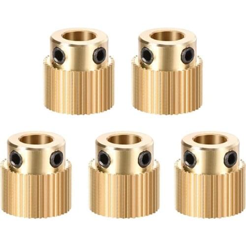 5Pcs/Lot Ender-3 CR-10 3D Printer Extrusion Wheel Brass gear wheel 40/26 Tooth Gear for CREALITY 3D Printer Extruder filament