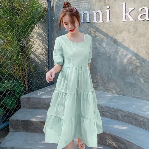 5816# Maternity Clothes Summer Short Sleeve Easy Matching Loose Stylish A Line Dress for Pregnant Women Pregnancy Clothes