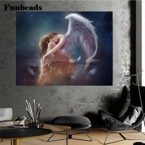 5D Diamond Painting Diamond mosaic Angel wing Drill Square Needlework stones DIY Cross Stitch Rhinestone Embroidery Fairy FF5540