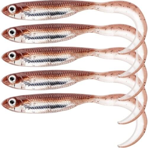 6pcs/lot Soft Grub Wrom Lure 8cm Soft Silicone Artificial Bait Wobblers Bass Fishing Tackle Accessories