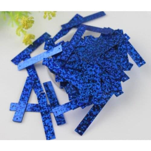 A7Sewing supplies 6mm*38mm Hand-sewn Rectangular Double-hole Laser Bead Segments Hand-made Wedding Garment Stage Dress Decor