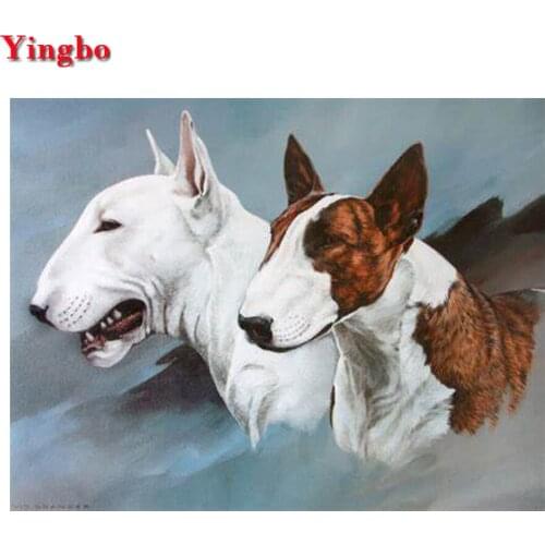 Bull Terrier diamond painting full drill square round diamond embroidery animals dog cute pets diy mosaic diamond art child gift