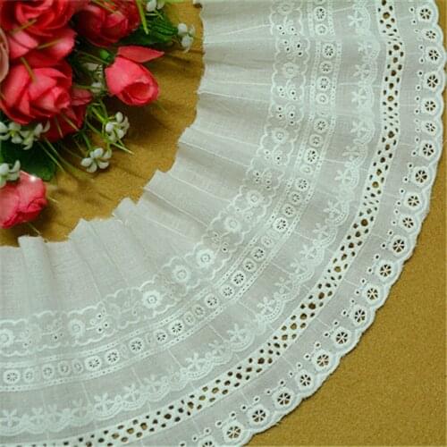 Free Shipping Exquisite Vintage Cutout Cotton Cloth Embroidery Lace Trim Lace Fabric Width 11cm 5Yds or 3Yds/lot