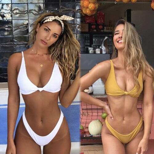 Bikini split swimsuit strap solid bikini fashion outdoor sports swimsuit bikini bathing suit women women swim suit