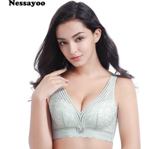 Women Vest Style Wireless Big Cup Lace Sexy Push Up Bras For Women Push Up Wire Free Underwear Thin Full Cup Sexy Lace Vest Bras