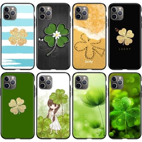Four Leaf Clover Silicone Cover For Apple IPhone 12 Mini 11 Pro XS MAX XR X 8 7 6S 6 Plus 5S SE Phone Case