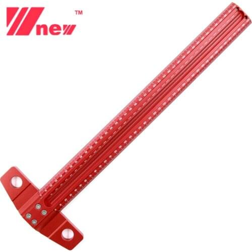 Woodworking T-type Line Scriber Hole Scale Ruler Aluminum Alloy Marking Gauge Crossed Line Scriber Carpenter Measuring Tools