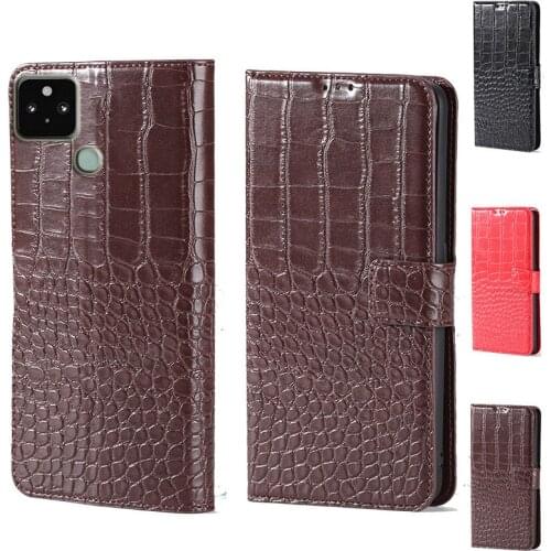 For Google Pixel 5 Luxury Crocodile design Flip Leather Wallet Phone Case For Google Pixel 4a 5G Phone cover card slot