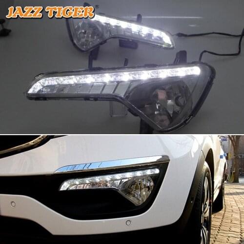 Daytime running lights For Kia Sportage 2010 2011 - 2014 2015 Drl with turn signals LED For car auto DRL Fog lights headlights