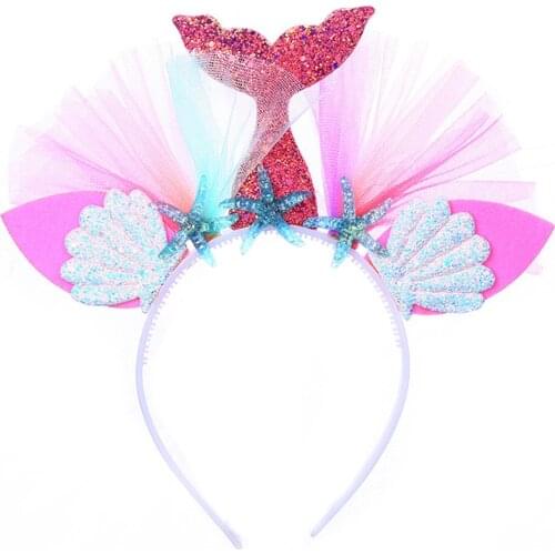 Children Halloween Rainbow Colorful Animal Mermaid Headband Holiday Party School Activities Cosplay Anime Baby Dress Decoration