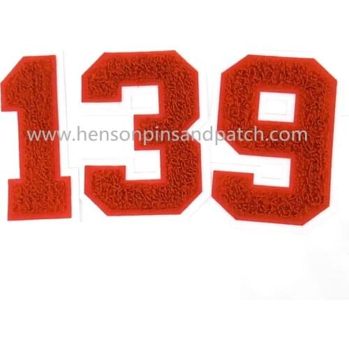 Customized small MOQ Letter Chenille Patches And Towel Embroidery letter tower patches