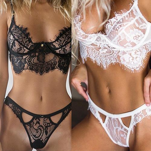 Sexy Women Corset Lace Push Up Vest Top Girl Bra + Panties Set Underwear Suit female lingerie for women