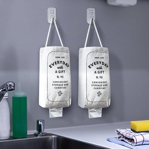 Kitchen Wall Mount Storage Distributor Plastic Storage Bag Sundries Wardrobe Storage Bag Creative Household Groceries Bag