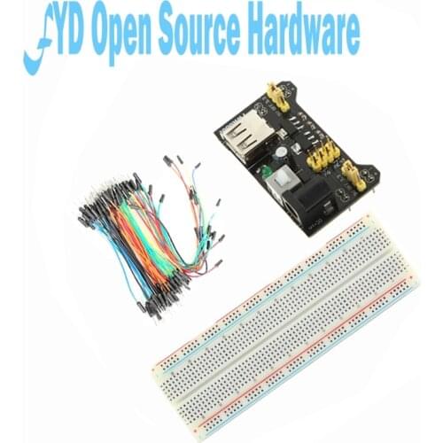 MB102 Breadboard power module+MB-102 830 points Solderless Prototype Bread board kit +65 Flexible jumper wires