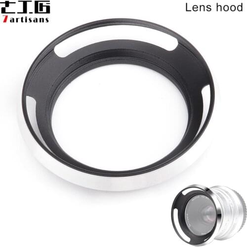 7artisans 46mm Vented Metal Lens Hood for 7artisans 25mm f1.8 Lens for Panasonic for Olympus for Leica and for Sony Lens Silver
