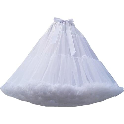 Lolita style cute lady cosplay super fluffy princess cotton skirt brace tutu skirt soft yarn 55cm boneless cloud petticoat