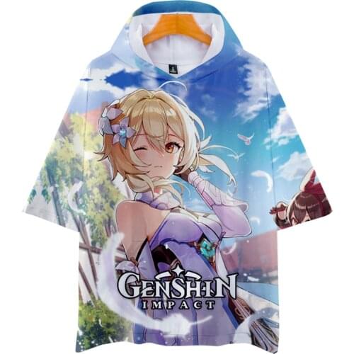 Trendy 3D Print Genshin Impact men women Summer Casual hoodies Short Sleeve T-shirts boy/girls Harajuku Streetwear T shirt Tops