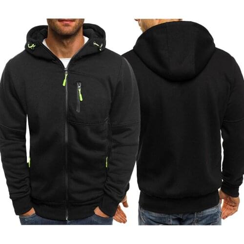 2021 New Fashion Hoodies Jacket Men Solid color Hoody Sweatshirt Spring Autumn Fleece Cotton Zipper Hip Hop Sportswear